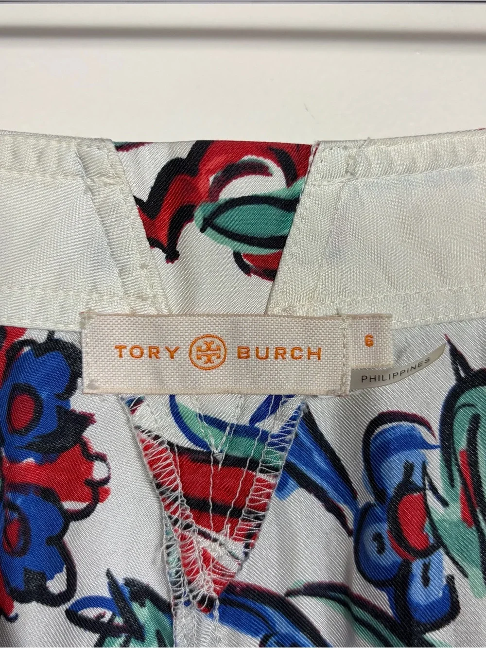Tory Birch Silk Floral Wide Leg Pants 6 Boho Festival Coastal Shabby Vacation